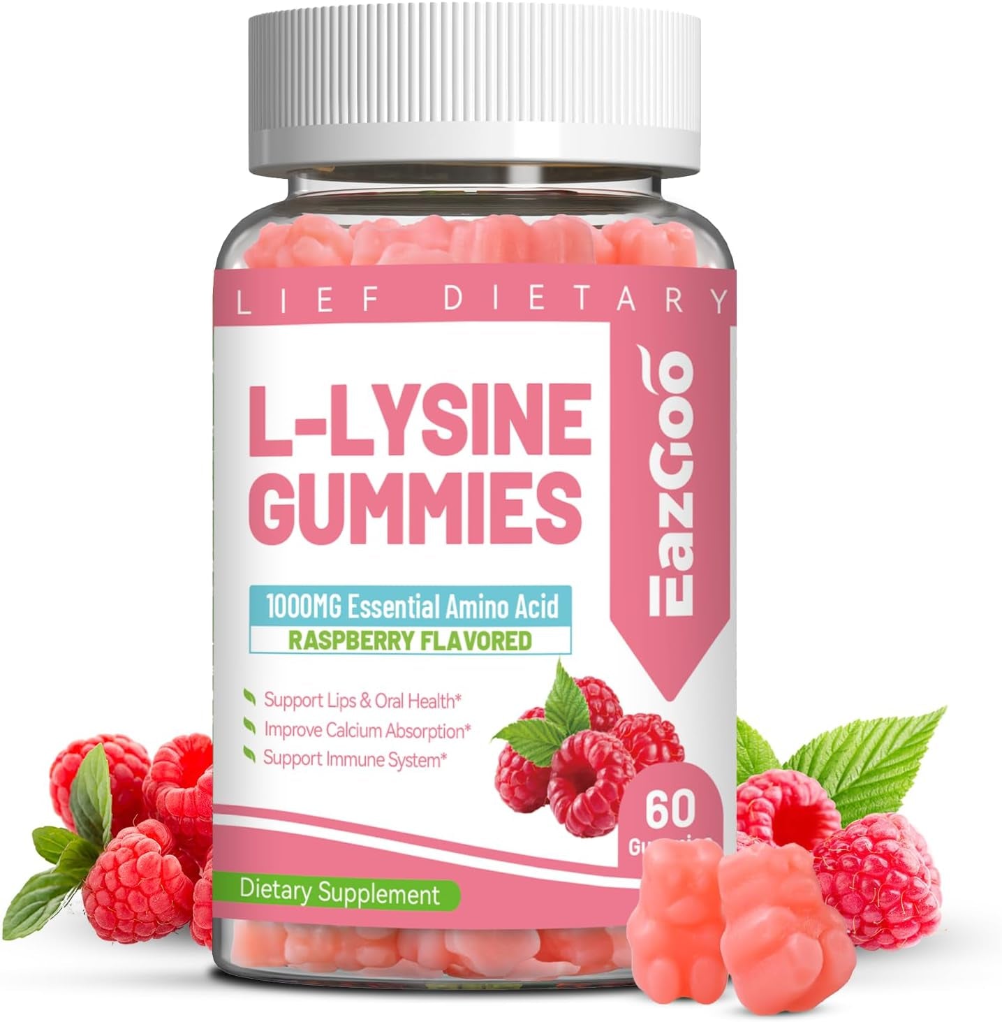 L-Lysine 1000Mg Gummies - Chewable Lysine Supplement for Adults
