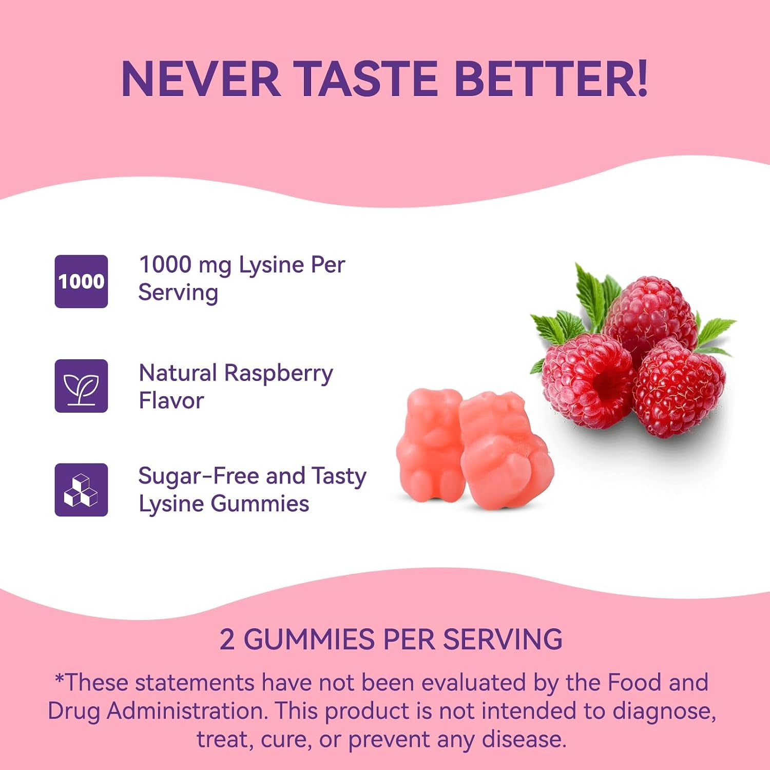 L-Lysine 1000Mg Gummies - Chewable Lysine Supplement for Adults