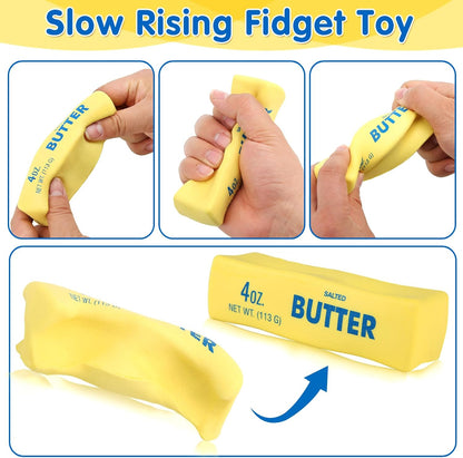 Butter Squishy- Slow Rising Fidget Toys, Novelty Stress Relief Butter Squeeze Toy for Adults & Kids, Party Favors Gift Sensory Toy (1 PC)
