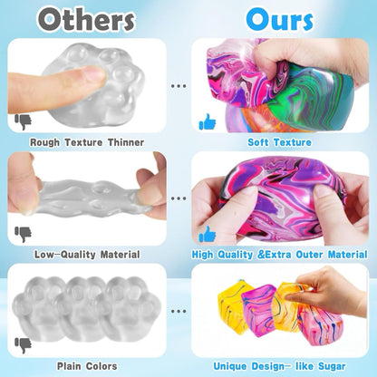 1 Pack Fidget Toys Squishy Stress Cube, Stress Balls for Kids Adults Squishies Stress Relief, Sugar Sensory Toys for Kids with Autism, Fidgets for Classroom Prize Toys