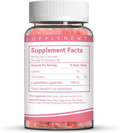 L-Lysine 1000Mg Gummies - Chewable Lysine Supplement for Adults