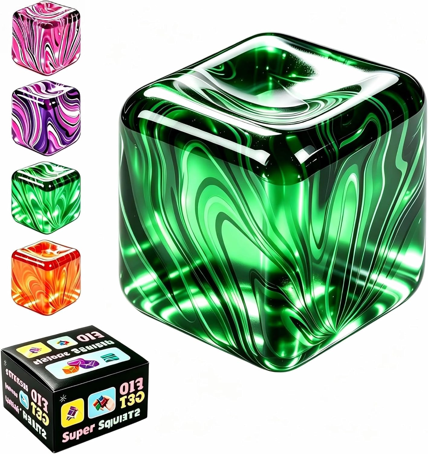 1 Pack Fidget Toys Squishy Stress Cube, Stress Balls for Kids Adults Squishies Stress Relief, Sugar Sensory Toys for Kids with Autism, Fidgets for Classroom Prize Toys